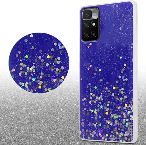 Image of VONZEE Bumper Back Cover for Redmi Note 11T 5G /Poco M4 Pro 5G Non Moving Glitter Stars Cover, for Women /Girls (TPU + Hard PC | Purple)