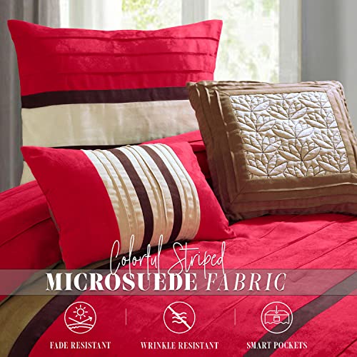 Juego de edredón Elegant Comfort de microfibra cepillada tacto seda 6
