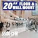 iLIVING 20 Inch Heavy Duty Floor & Wall Mount Fan - 5500 CFM High Velocity, 160-Watt, 3-Speed, Industrial Cooling for Garage, Workshop, Office, Home - UL Listed, Black