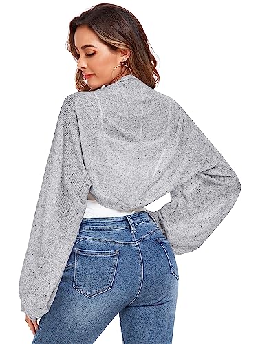 Image of ZAFUL Women's Sheer Shrug Y2K Long Sleeve Cardigans 2026 Irregular Tie Front Bolera