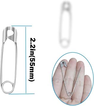 80Pcs Large Safety Pins, 2.2(55mm) Stainless Steel Safety Pins