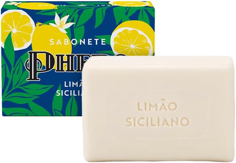 Linha Mediterraneo Phebo - Sabonete em Barra Cremoso Limao Siciliano 100 Gr - (Phebo Mediterranian Collection - Creamy Bar Soap Sicilian Lemon 3.5 net Oz)