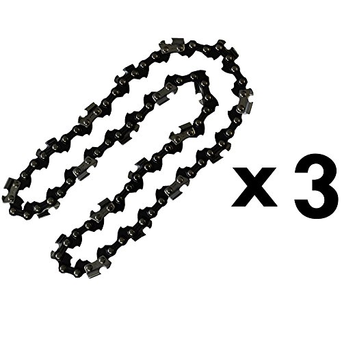 GT Garden Lot de 3 chaînes 40 maillons pour tronçonneuse élagueuse