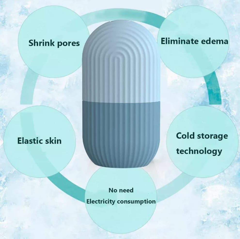 Image of Meliora Ice Face Roller Silicone Facial Cube for Eyes Neck Massage Remove Dark Circle Pore Shrink Face Beauty Skin Care Ice Mould