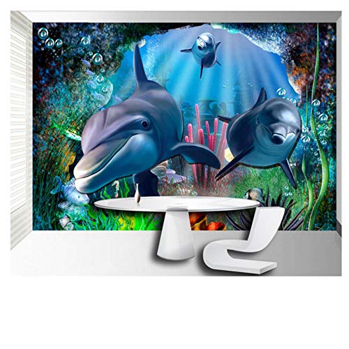 Lovemq Tapete Nach Hause Dekorative Wandbild 3D Unterwasserwelt Tv Hintergrund Wand Wohnzimmer Schlafzimmer Wandbild Tapete-350X230Cm Cover