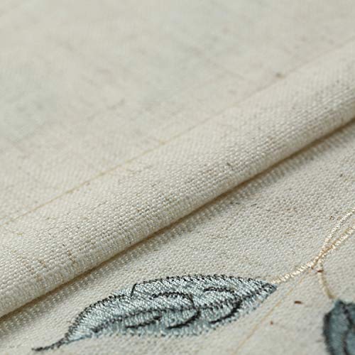 Vogol Vivid Birds Pattern Valances For Windows, Flower Embroidered Kitchen Curtains Valances, Rod Pocket Linen Valance Curtain For Living Room, 18 Inches Long, One Panel #TOP4