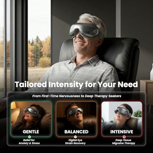 Image of BOB AND BRAD Eye Massager with Heat and Cooling, Massaging Eye Mask for Head Tension, Heated Eye Massager Mask for Dry Eyes, Migraines, Reduce Strain