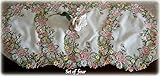 Embroidered Pink Rose Place Mats ( Set of 4, 17x11 inch) Doilies Floral Daisy