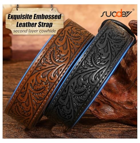 Kids Western Belts for Boys Girls, Embossed Leather Cowgirl Belt for Jeans - Adjustable Toddler Belts with Detachable Buckle, Gift for Christmas3