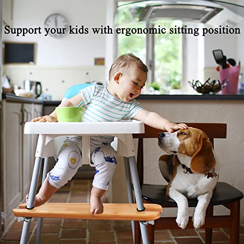 Natural Bamboo High Chair Foot Rest Compatible with IKEA Antilop, Adjustable Height Footrest Non-Slip Baby Highchairs… - Image 6