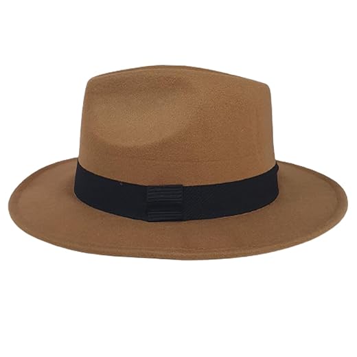 Chapéu Fedora Inverno Feltro Aba Média Unissex Regulável