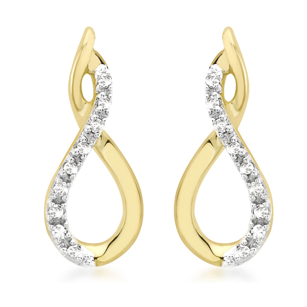 CARISSIMAGold Pendientes de mujer con oro amarillo de 9 quilates (375/1000), diamante