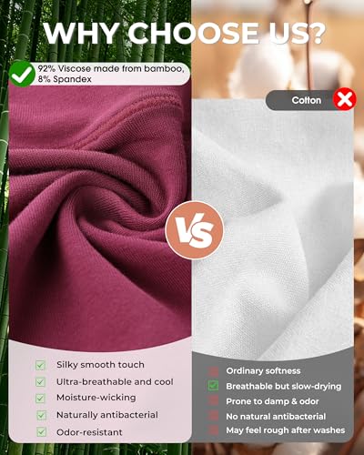 Image of BAMBOO COOL Womens Boy Shorts Underwear Full Coverage High Waist Boxer Briefs Panties for Women 5 Pack