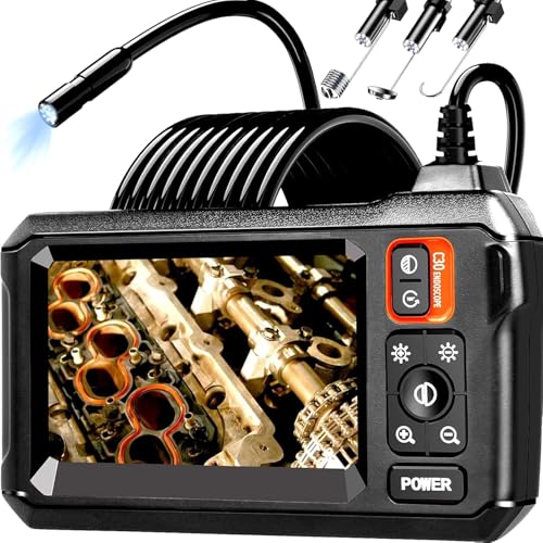 Image of MICROWARE Endoscope Camera with Light, Borescope Camera with 4.3 inch IPS Screen, 1080P HD with 8 LED Lights, 16.4FT Semi-Rigid Cord Bore Scope, Gadgets for Men & Tools for Men