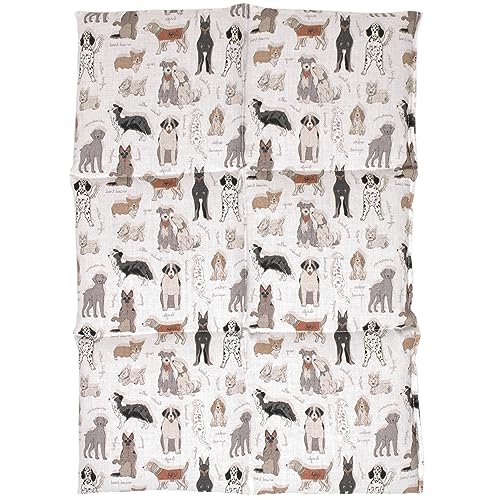 Almohada térmica - Bolsa de semillas para la espalda (calor y frio) - (40x30cm algodón orgánico perros con 6 compartimientos, semillas de colza) algodón orgánico