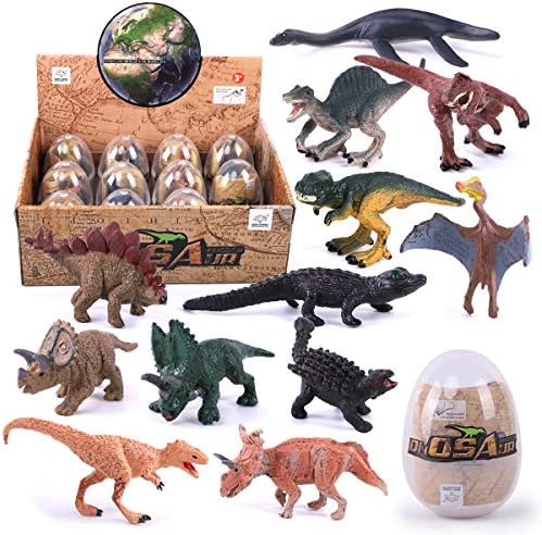 REMOKING 3D Dinosaur Easter Eggs Play Set-STEM Educational Toys -Dinosaur for Party Favor, Easter Eggs Hunt, Basket Stuffers Fillers, Classroom Prize Supplies 12 Pcs，Top Dinosaur Gift Set