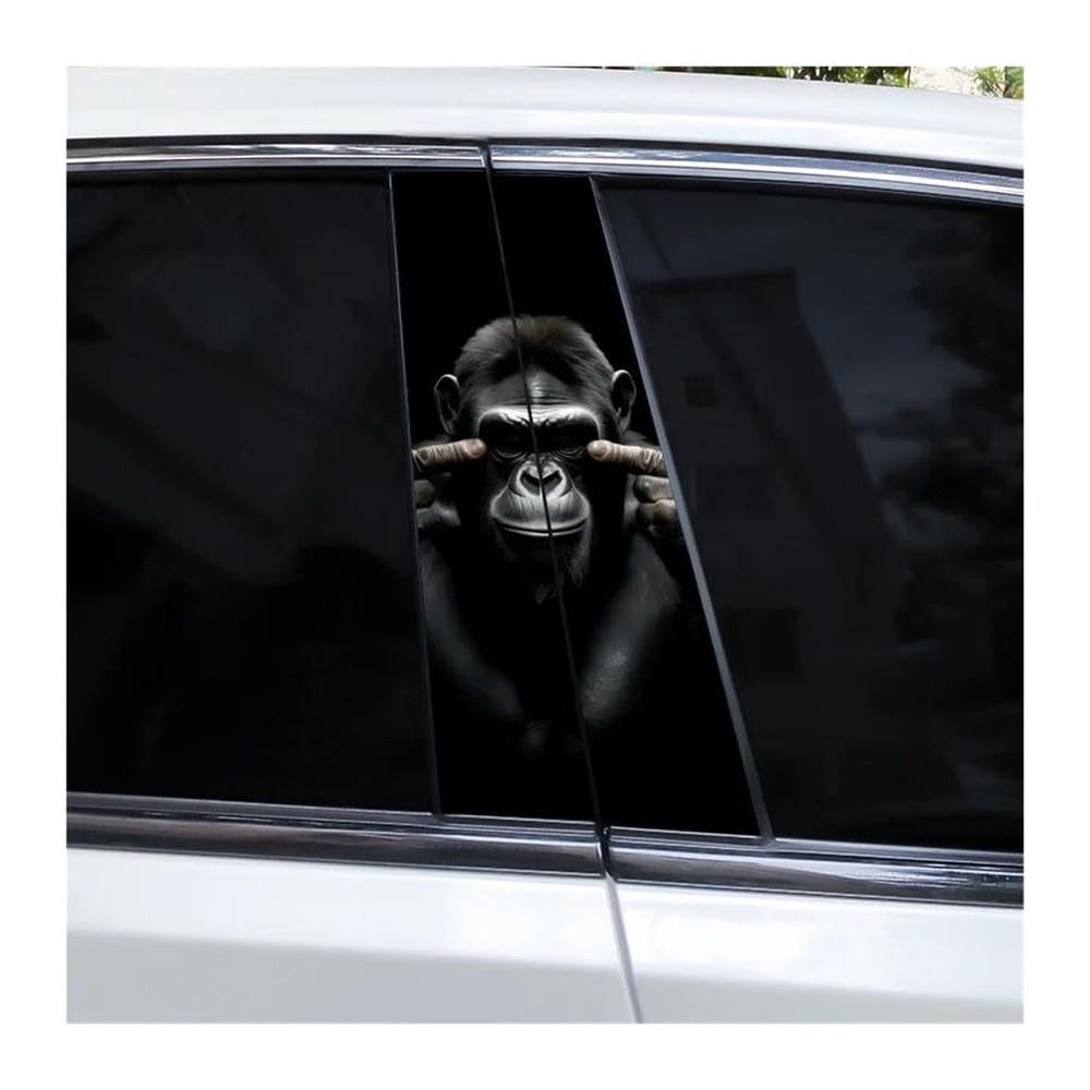 Decorative Items 2pcs Animal Tiger Car B Pillar Sticker Animal Style Car Door Pillar Decal(C)