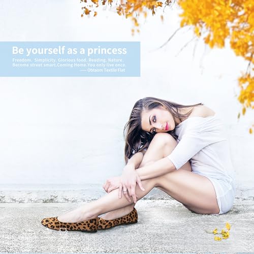 Image of Obtaom Round Toe Women Flat Shoes Slip on Girls Dress Black Ballet Flats