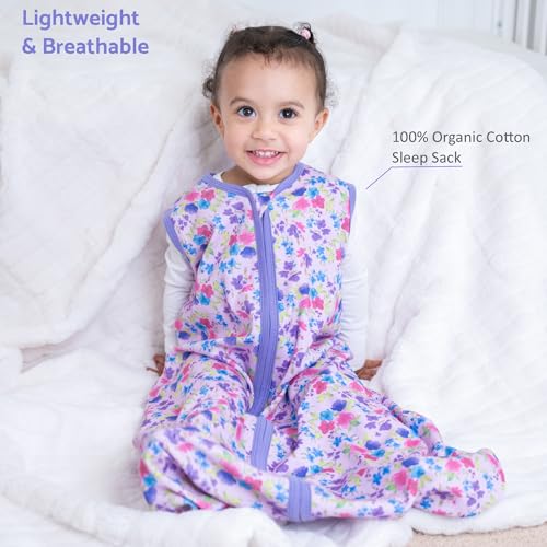 Image of LollyBanks Sleep Sack, 100% Cotton Neutral Baby Sacks, 0.5 TOG Sleep Sacks Lightweight with 2-Way Zipper