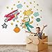 R00362 Autocollants muraux Effet tissu doux Reposizionnable Le Petit Prince Décoration murale Enfant Chambre Garderie Papier peint adhésif