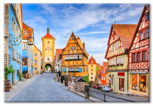 Puzzle 1000 Teile Erwachsene Rothenburg Klassische Puzzles 70 X 50cm Puzzle für Erwachsene Geeignet als Wanddekoration und Geschenk mit 1:1-Poster und Geschenkbox
