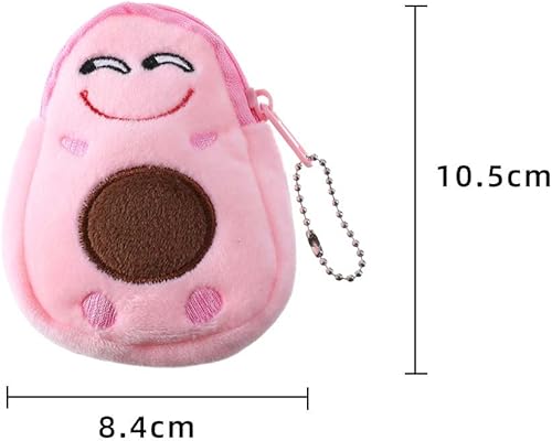 Miniatura 2 de ZHIQIAN Monederos de peluche de aguacate, bolsas de monedas suaves con cremalleras, bonitos regalos de dibujos animados para niñas, mini monedero
