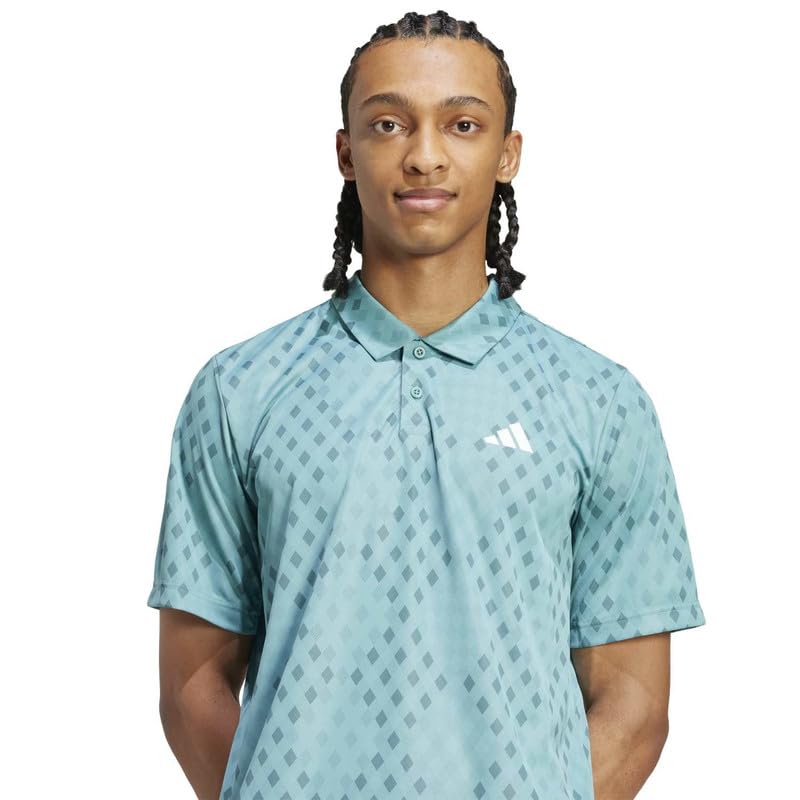 Image of adidas Men'S Polo Shirts | Club Graph Polo | Turquoise |