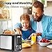 Toaster 2 Slice Wide Slot Toaster Best Rated Prime Displav Smart Toasters with LCD Digital Countdown Timer and Bagel/Defrost/Cancel/Reheat Function