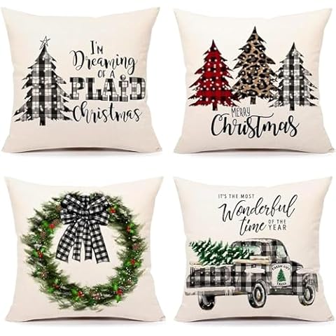 4TH Emotion Christmas Cushion Covers Set of 4 Cover