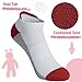 Sunew Toddler Socks Girls, 6 Pairs Boys Ankle Athletic Socks for Big Little Kids Half Cushioned Daily Low Cut Socks,6-Pair Red 11+ Years