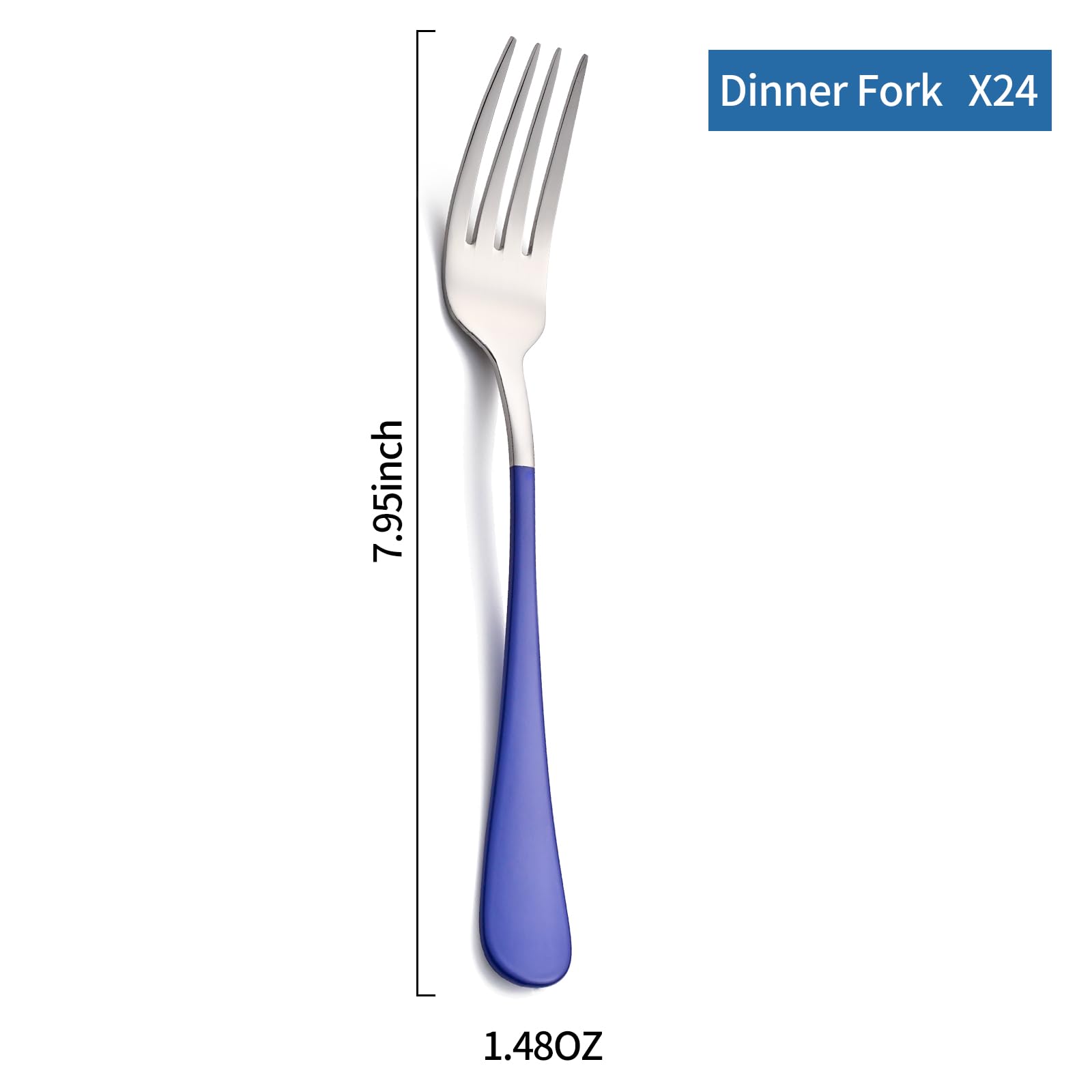 Dinner Forks,24 Pieces Blue 18/0 Stainless Steel Silverware Forks,Table Forks,Flatware Forks,8 Inches,Mirror Polish & Dishwasher Safe,Use for Home,Kitchen or Restaurant — Amazon image 2