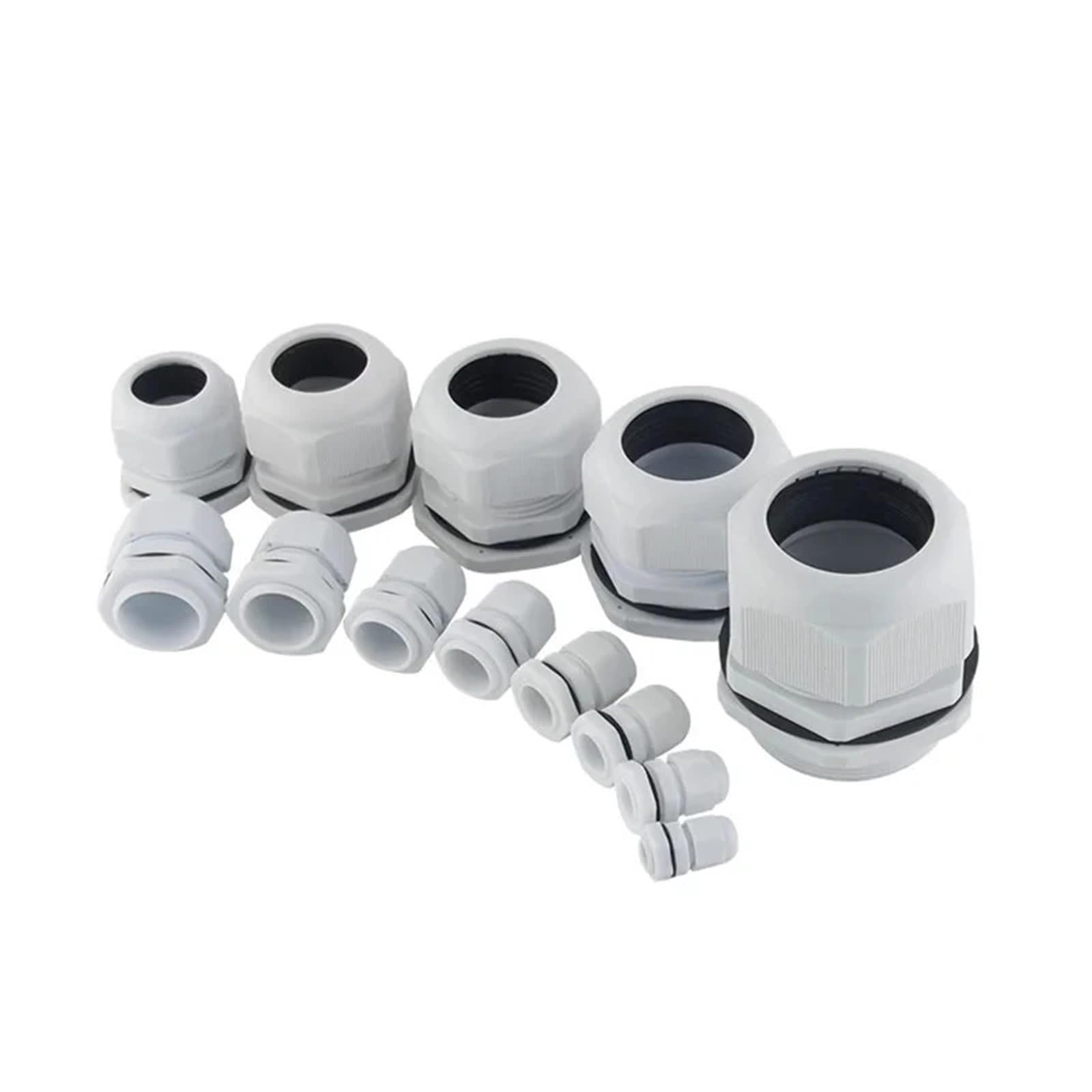 Prensaestopas impermeables 100 piezas PG7-PG36 para entrada de cable IP68, junta de conector de plástico de nailon blanco impermeable (M28 (13-17 mm)
