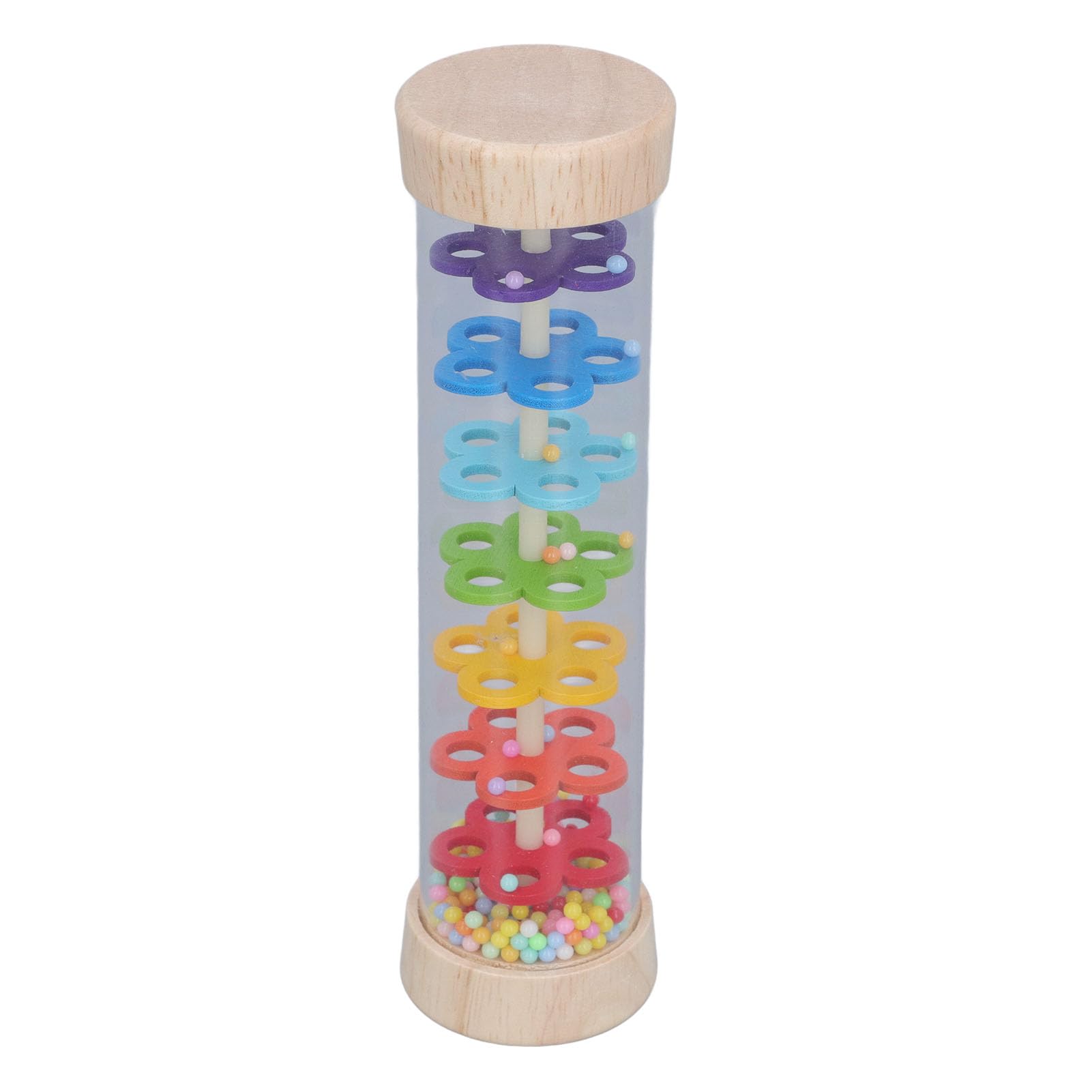 Wooden Rain Stick Toy Sensory Development Musical Toys Colorful Rattle Rainmaker Toy Babies Rattle Tube Rain Stick Shaker Music Sensory Auditory Instrument for Toddlers