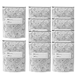 Aluminum Foil Storage Bags - 10 Pieces Resealable, Reusable Foil Freezer Bags, Meat Vegetables Fruits Meal Prep, Busy Parents College Students Home Cooks, Leakproof & Durable Food Storage