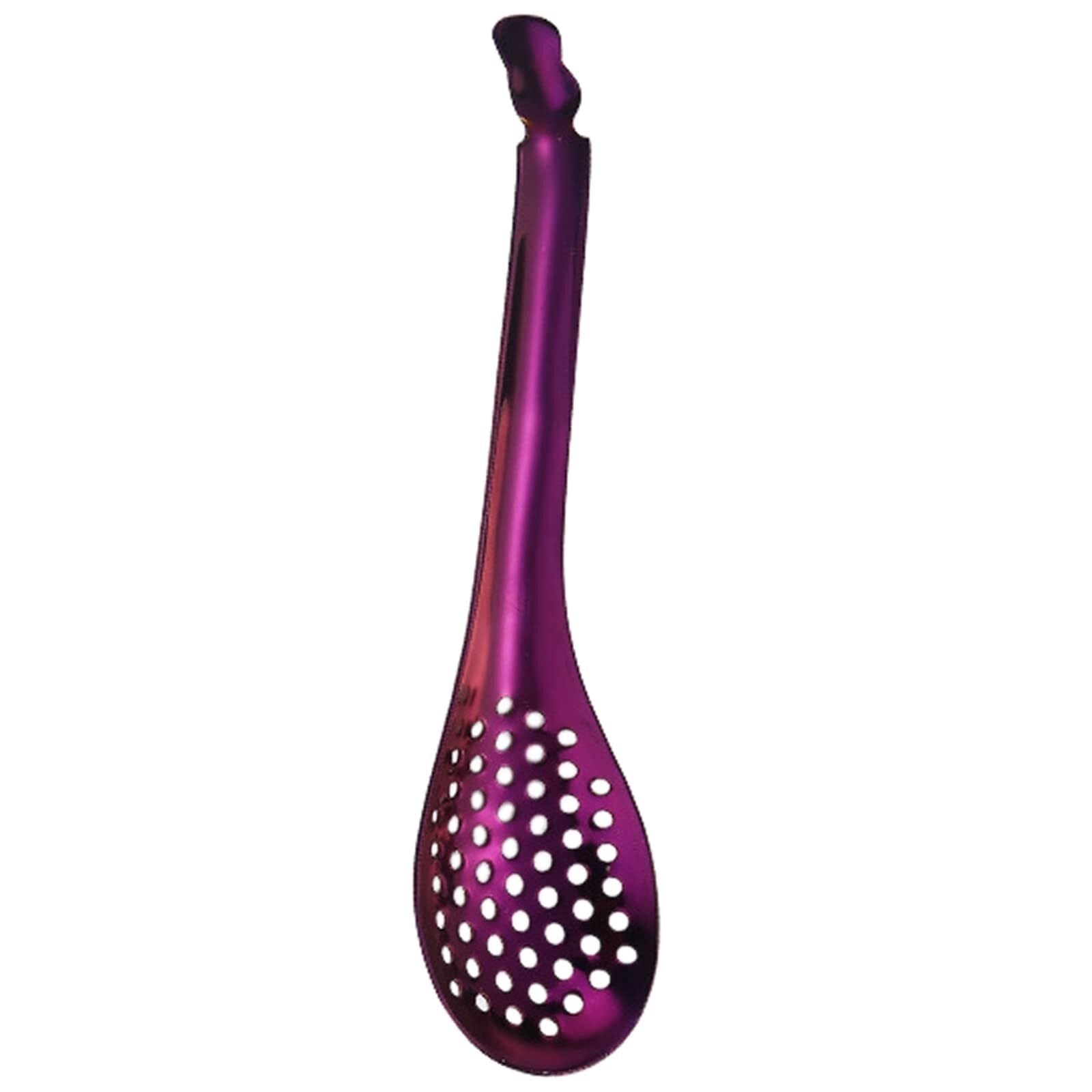 Schaumlöffel, Perforiertes Kaviarsieb Aus Edelstahl for Kochen Von Kaviarlöffeln, Kochlöffel-Werkzeugen Schaum(Purple)
