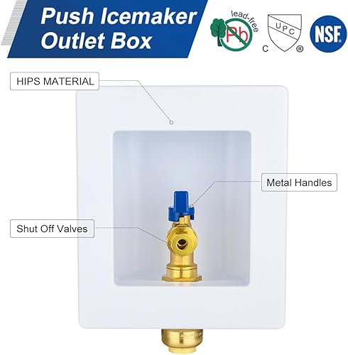Miniatura 25 de EFIELD Caja de máquina de hielo premium, entrada Pex de 1/2 pulgada, válvula de bola de 1/4 de giro instalada con pararrayos de martillo de agua