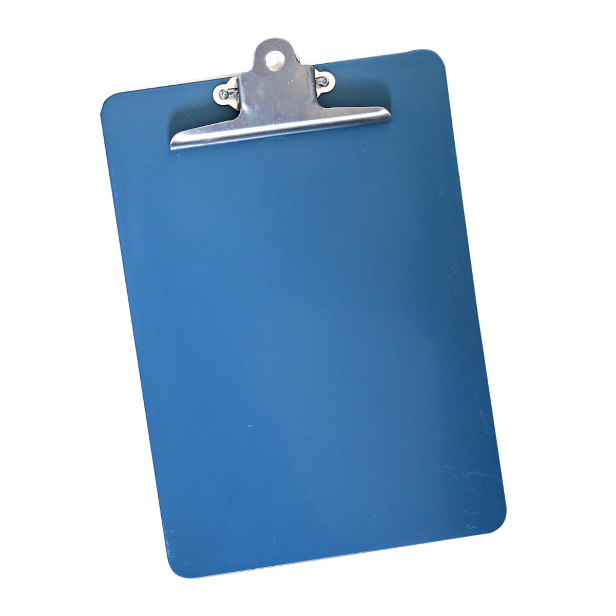 Clipboard aus Kunststoff oder Edelstahl, detektierbares Klemmbrett, A4, blau, silber, Größe:Kunststoff