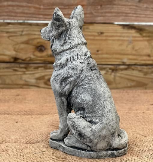 Solid Rock Shepherd Figurine German Shepherd Dog Statue Concrete Dog Sculpture Backyard Outdoor Statue