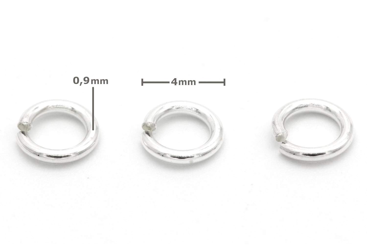 Anneaux Ouverts Argent 925 My-Bead - Ø2mm - Lot De 6 Pièces - Pour Création De Bijoux DIY - Sans Nickel