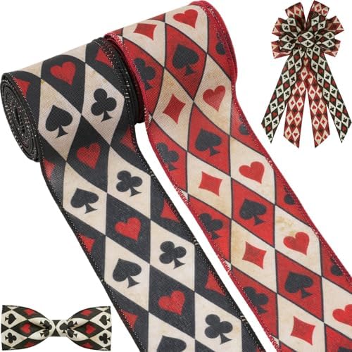 Amazon.com: YKW 2 Rolls Playing Card Wired Edge Ribbon, 2.5