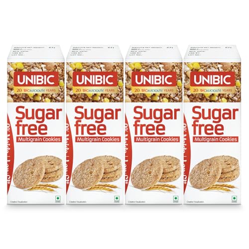 Image of Unibic Sugar Free Multigrain Cookies I 270 /300 Gram (67.5 /75G*4) I Low GI No Maida I Cashew Biscuits I Sugar-Free Snack I Healthy Cookies (weight may vary)