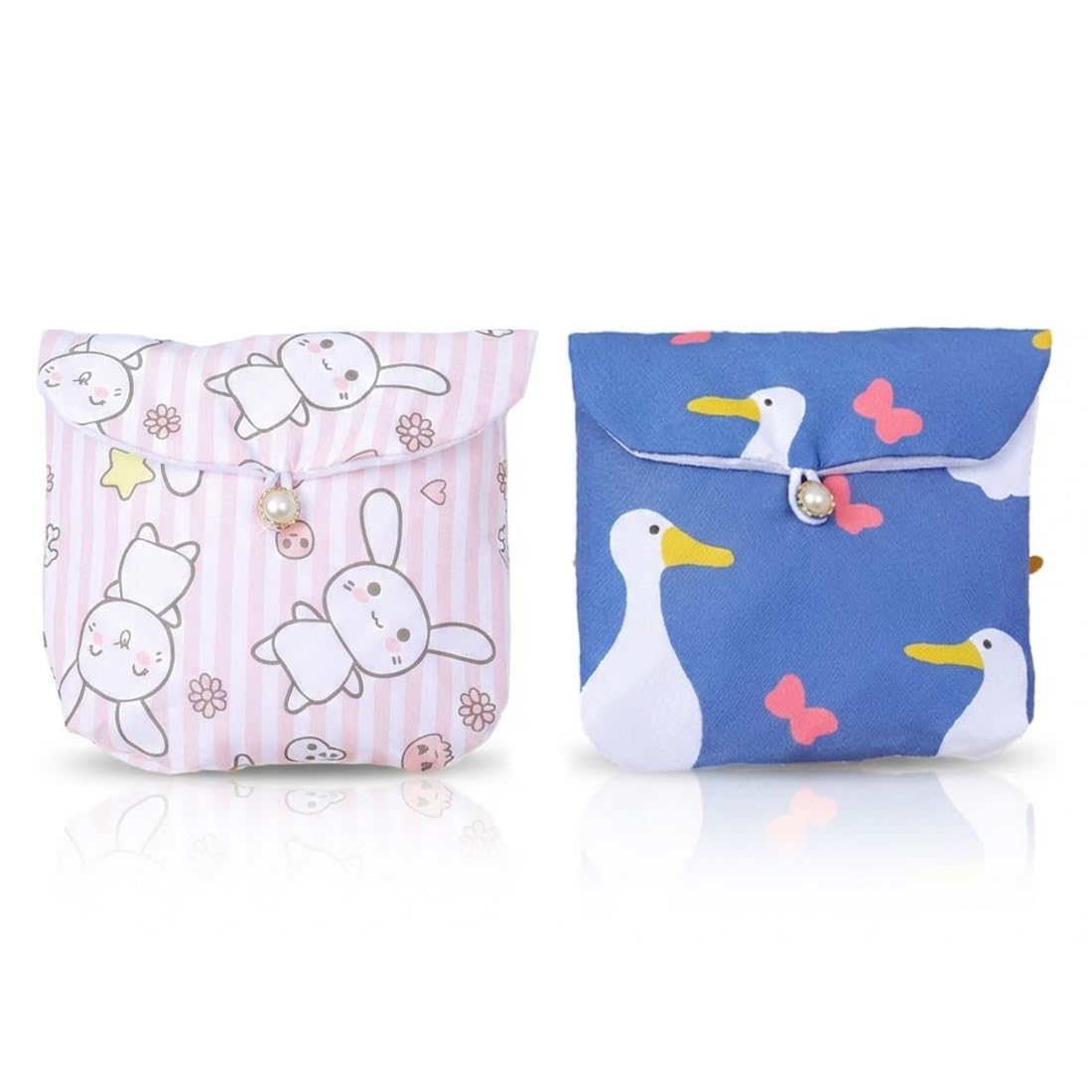 FIMWOLZ Bolsa de Almacenamiento Higiénica 2 Piezas Compresas Protectores, Pequeño Neceser Algodón y Tampones, Menstrual con Cremallera, Servilletas