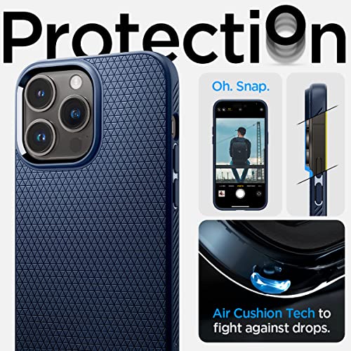 Image of Spigen Liquid Air Designed for iPhone 14 Pro Case (2022) [Military-Grade Protection] - Navy Blue