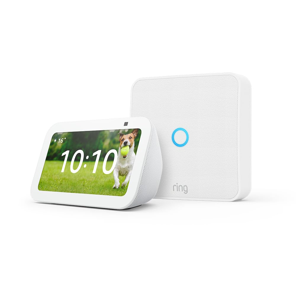 Echo Show 5 (รltima generaciรณn) | Blanco + Ring Intercom Video (versiรณn 2025, รบltima generaciรณn)