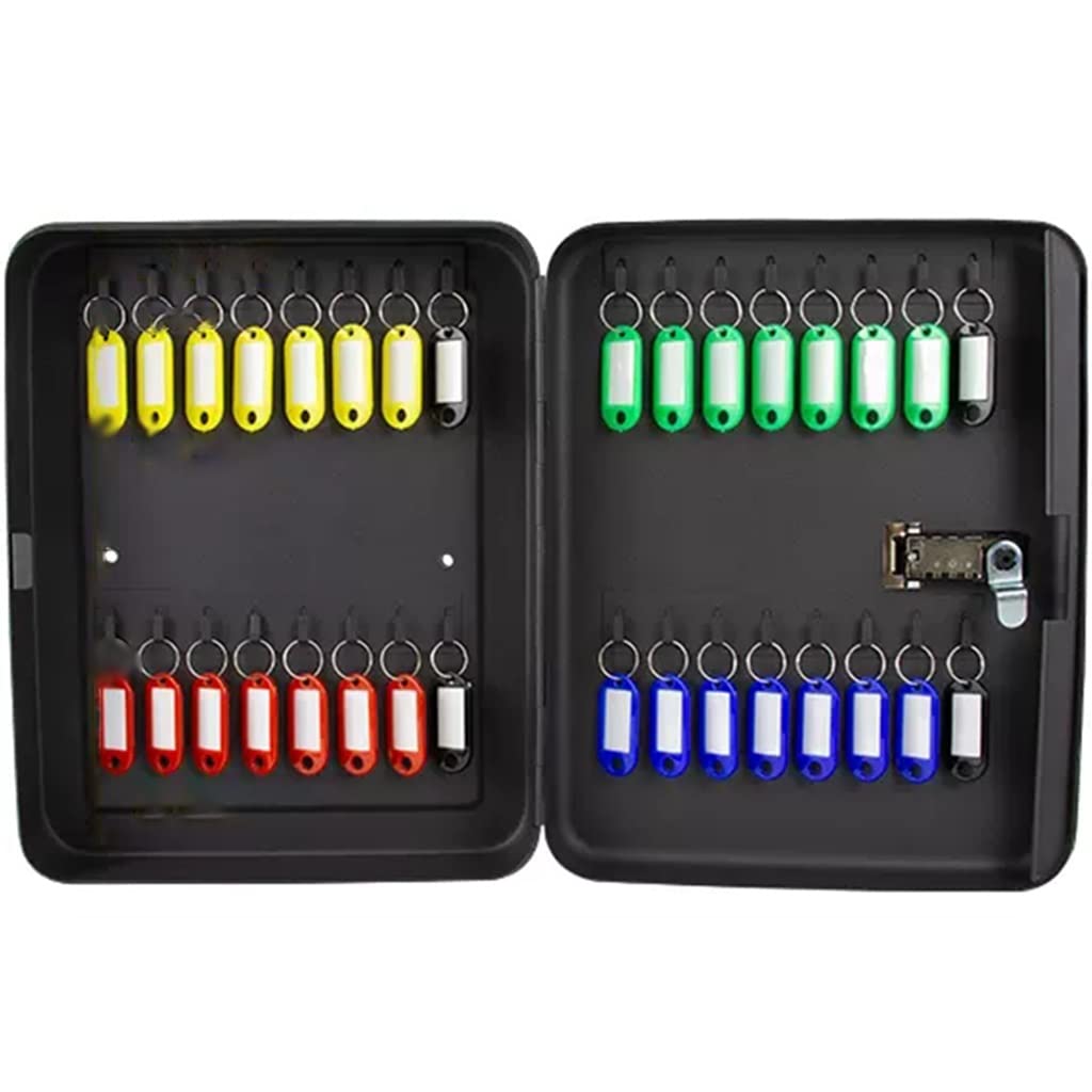 Caja para llaves con cerradura de combinación 5 tipos de capacidad Gabinete para llaves opcional, gestión de llaves para almacenamiento de automóviles inmobiliarios montado en la pared, cajas tipo c