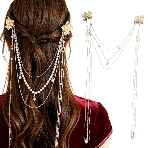 Pinza para cabello con borlas largas y diseño mariposa miniatura 1