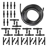 CyperFair 30 PCS Universal Windshield Washer Hose Kit – 13.12Ft/4M, Includes T-Type, Y-Type, & I-Type Fittings – Black Washer Hose for Most Cars & Vehicles – Easy Installation (Black)