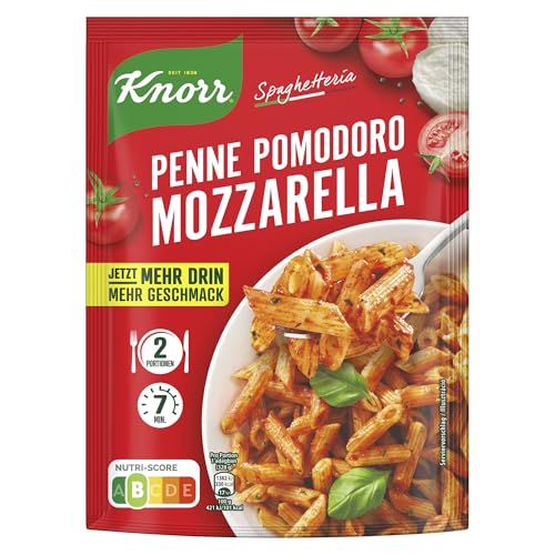 Knorr Spaghetteria Nudel-Fertiggericht Penne Pomodoro Mozzarella leckeres Nudelgericht fertig in 7 Minuten 2 Portionen – Bild 5