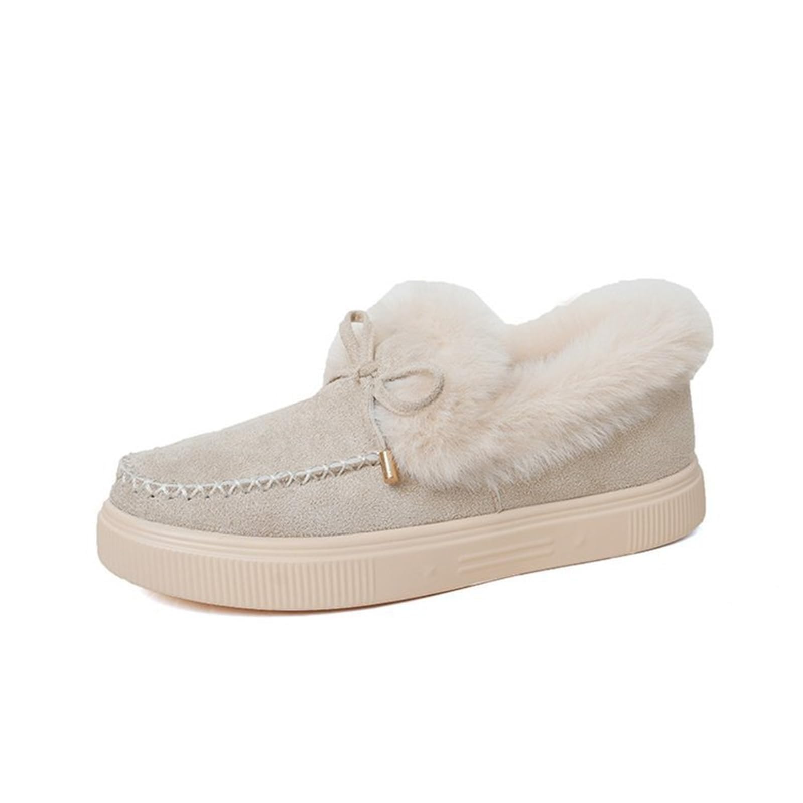 Womens Winter Boots Warm Fur Lined Snow Boots Fuzzy Flat Durable Shoes Platform Thick Plush Casual Loafers Fashion
