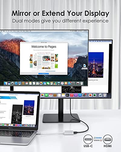 Image of SANCY USB Type-C to HDMI Display Adapter, Silver, Video Converter for PC and Mobile